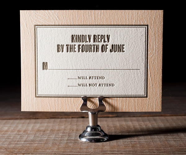 Adirondack Letterpress Wedding Invitation 2
