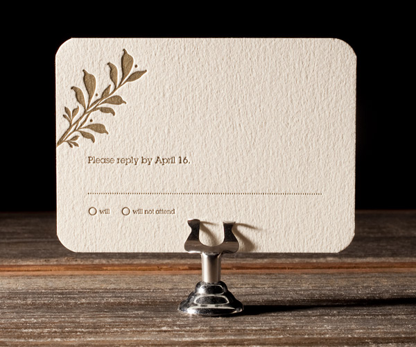 Amelie Letterpress Wedding Invitation 2