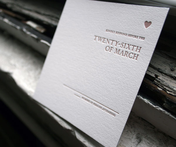 Amici Letterpress Wedding Invitation 2