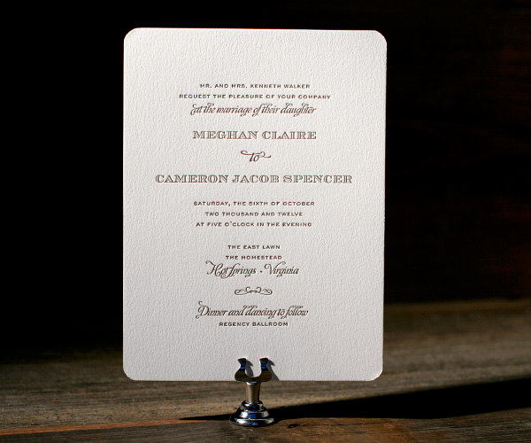 Ashwell Letterpress Wedding Invitation 1