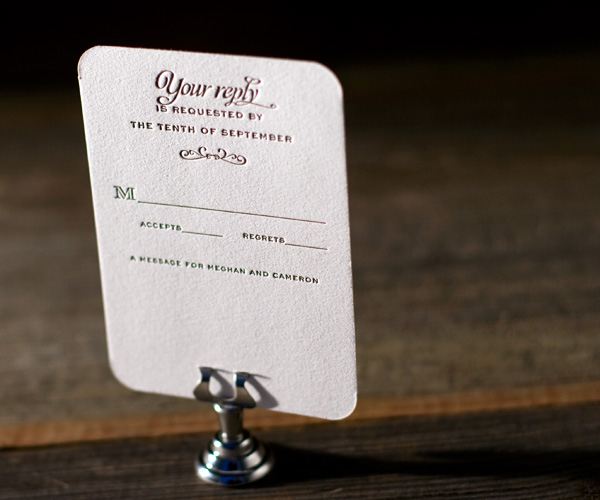 Ashwell Letterpress Wedding Invitation 2