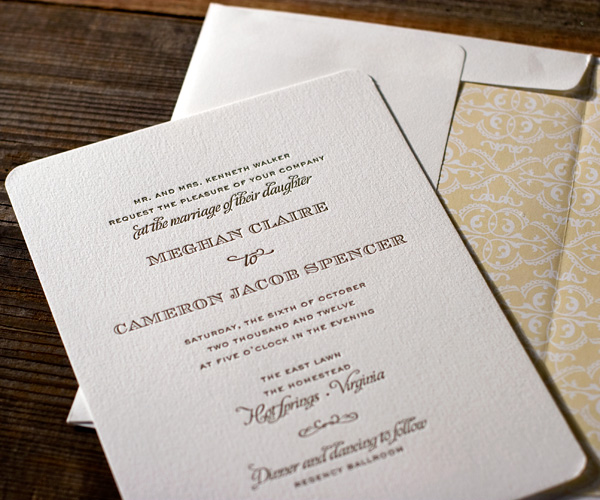 Ashwell Letterpress Wedding Invitation 3