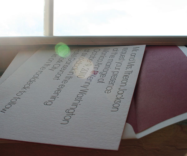 Avant Letterpress Wedding Invitation