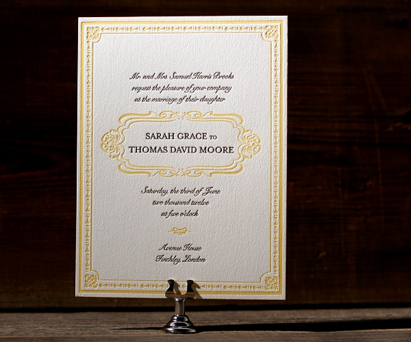 Letterpress wedding invitations 