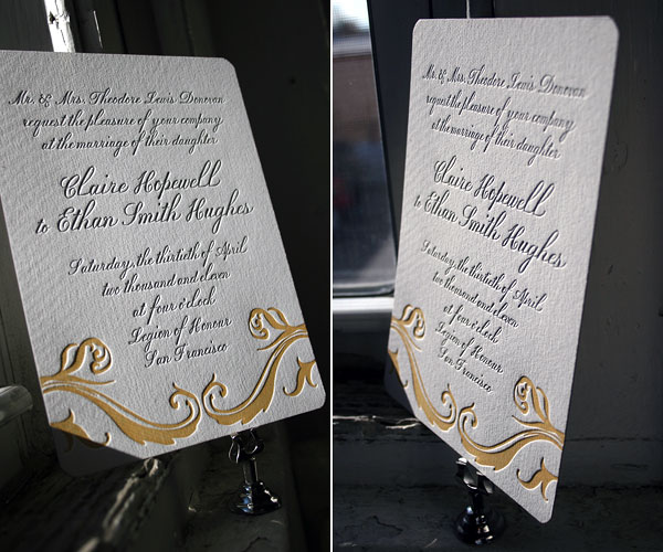 Beale Letterpress Wedding Invitation 1