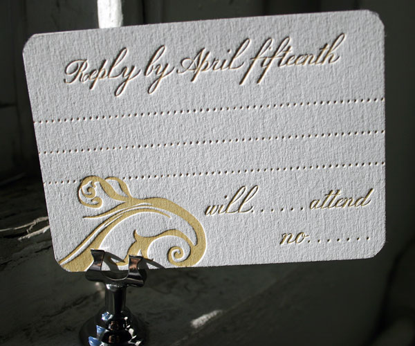 Beale Letterpress Wedding Invitation 2