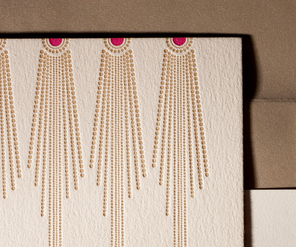 Bejeweled Letterpress Wedding Invitation 3