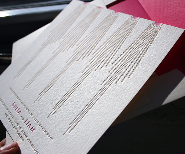 Bejeweled Letterpress Wedding Invitation 5