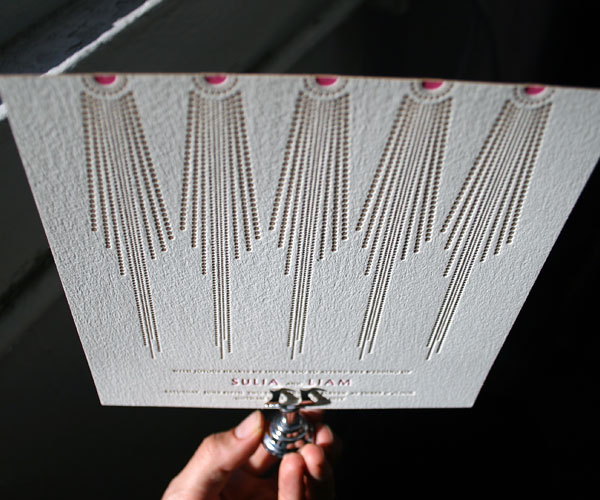 Bejeweled Letterpress Wedding Invitation 6
