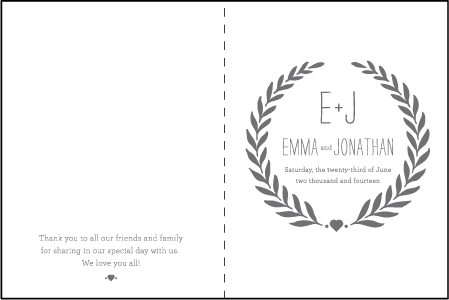 Alouette Monogram Letterpress Program Design Medium