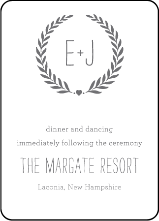 Alouette Monogram Letterpress Reception Design Medium