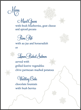 Alpine Letterpress Menu Design Medium