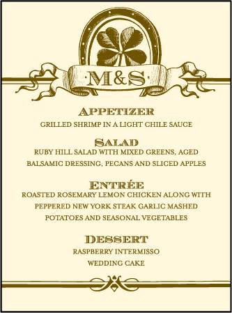 Antique Luck Letterpress Menu Design Medium