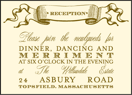 Antique Luck Letterpress Reception Design Medium