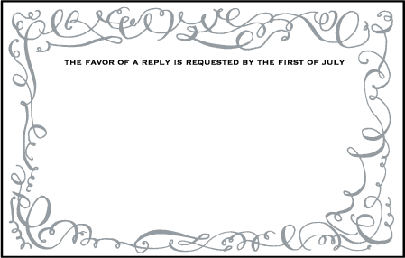 Aria Letterpress Reply Postcard Front Design Medium