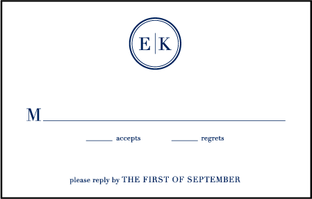 Austin Traditional Letterpress Reply Postcard Front Design Medium