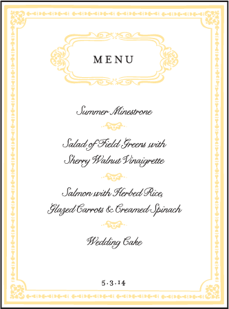 Avenue Letterpress Menu Design Medium