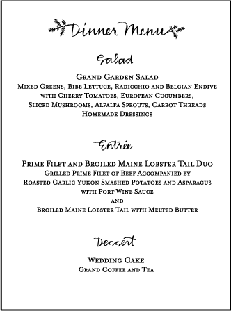 Balsam Calligraphy Letterpress Menu Design Medium