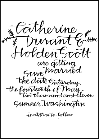 Balsam Calligraphy Letterpress Save The Date Design Medium