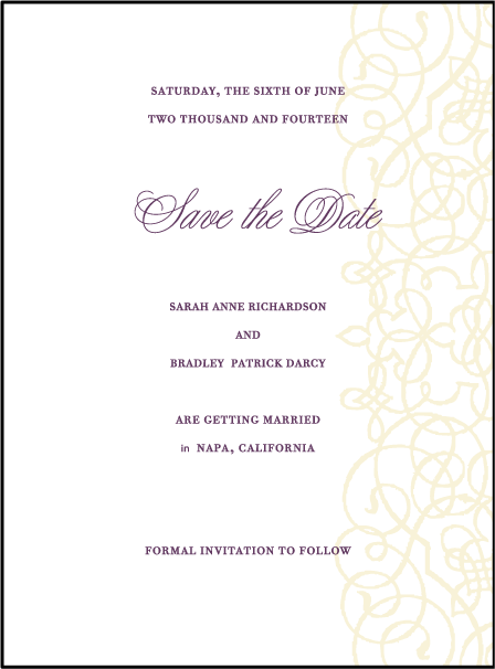 Baroque Letterpress Save The Date Design Medium