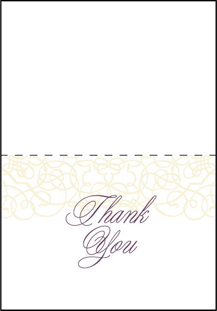Baroque Letterpress Thank You Card Fold Design Medium