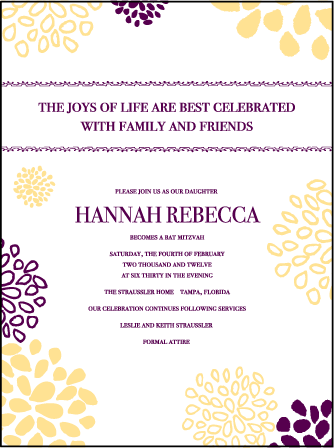 Bellini Letterpress Bat Mitzvah Design Medium