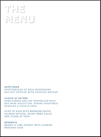Bennett Simple Letterpress Menu Design Medium