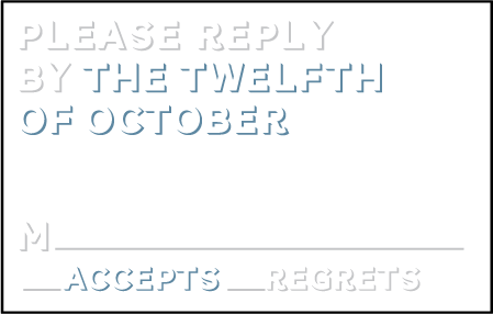 Bennett Simple Letterpress Reply Postcard Front Design Medium