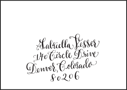 Bescal Calligraphy Letterpress Reply Envelope Design Medium