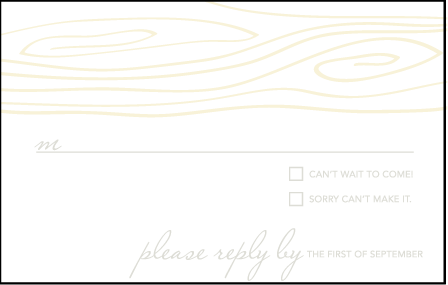 Birch Letterpress Reply Postcard Front Design Medium