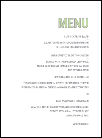 Bleecker Modern Letterpress Menu Design Medium
