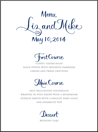 Bristol Calligraphy Letterpress Menu Design Medium