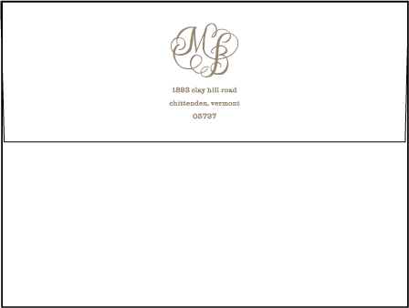 Calligraphy Monogram Letterpress Envelope Design Medium