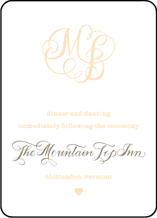 Calligraphy Monogram Letterpress Reception Design Medium