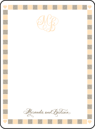 Calligraphy Monogram Letterpress Thank You Card Flat Design Medium