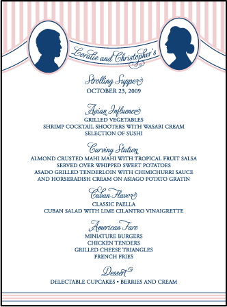 Cameo Letterpress Menu Design Medium