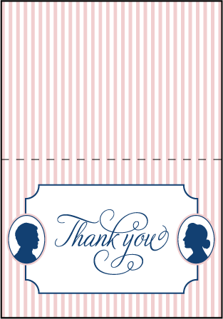 Cameo Letterpress Thank You Card Fold Design Medium
