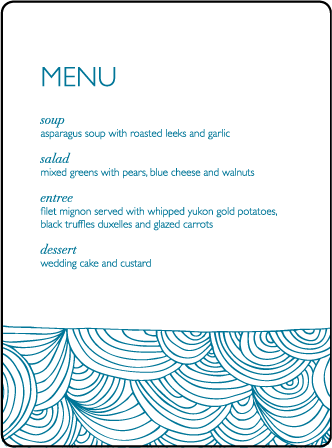 Camilla Letterpress Menu Design Medium