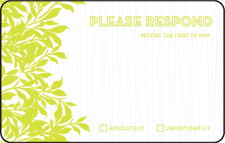 Canopy Letterpress Reply Postcard Front Design Medium