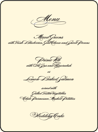 Carlyle Letterpress Menu Design Medium