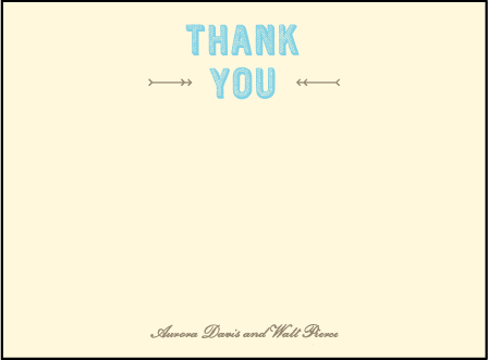 Carte de Visite Letterpress Thank You Card Flat Design Medium