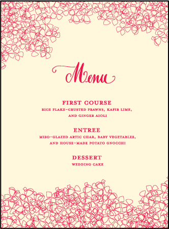Cascade Letterpress Menu Design Medium