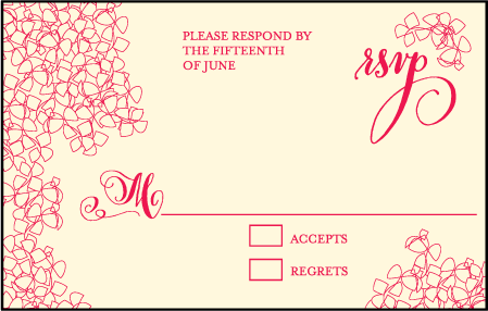 Cascade Letterpress Reply Postcard Front Design Medium