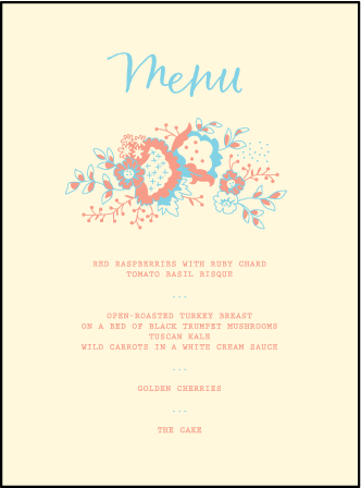 Chapin Letterpress Menu Design Medium