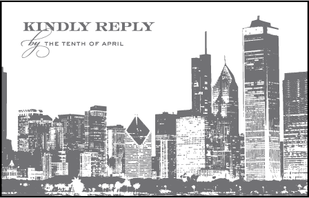 Charmed Chicago Letterpress Reply Postcard Front Design Medium
