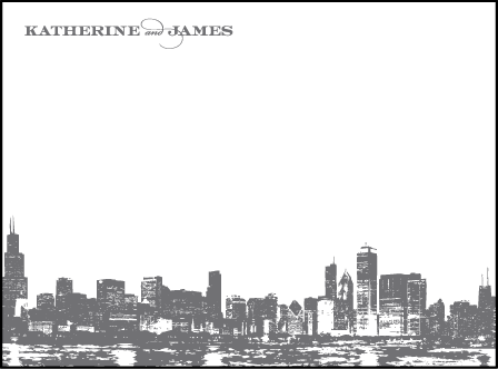 Charmed Chicago Letterpress Thank You Card Flat Design Medium