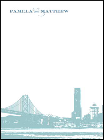 Charmed San Francisco Letterpress Thank You Card Flat Design Medium