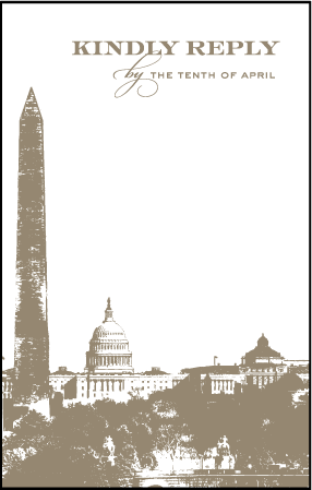Charmed Washington DC Letterpress Reply Postcard Front Design Medium