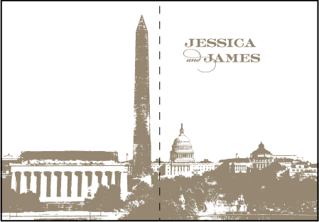 Charmed Washington DC Letterpress Thank You Card Fold Design Medium