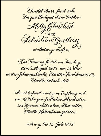 Classic Calligraphy Letterpress Bilingual Design Medium